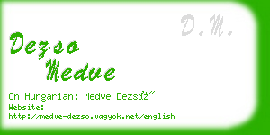 dezso medve business card